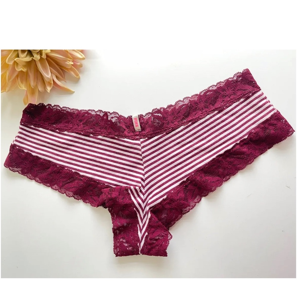 Vs pink 2007 cheeky panty lace trim soft cotton